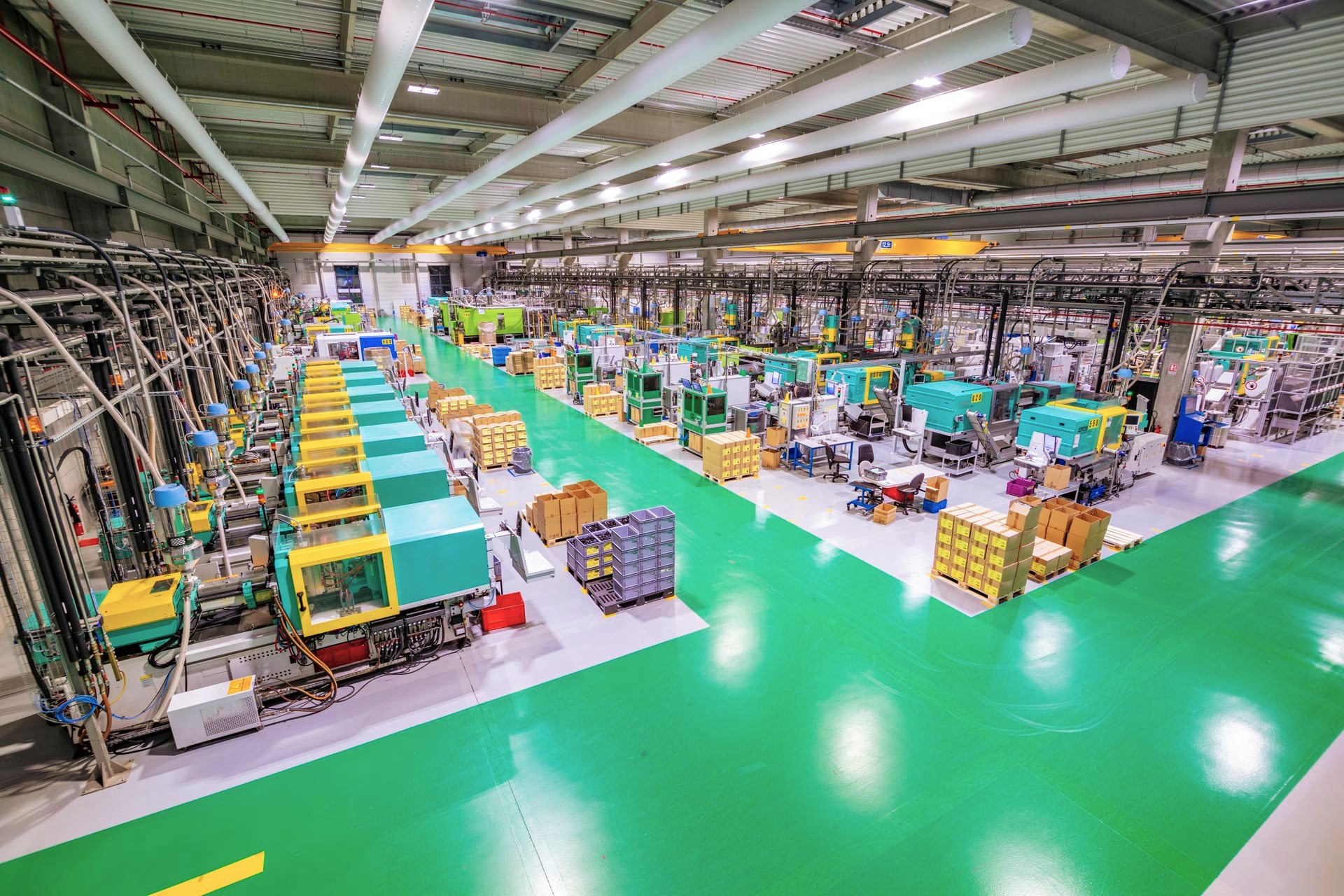 Allée de production avec rooftops